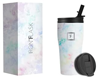 IRON °FLASK Rover Tumbler, 2 Lids (Straw/Flip), Vacuum Insulated Stainless Steel Bottle, Modern Double Walled, Drinking Cup Simple Thermo Travel Mug, Hydro Water Metal Canteen (Pearl), 20.00 Fl oz