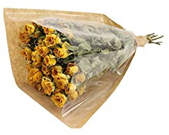 Mazzo di 10 fiori di Rosa colore giallo essiccata e stabilizzata l. 40 cm