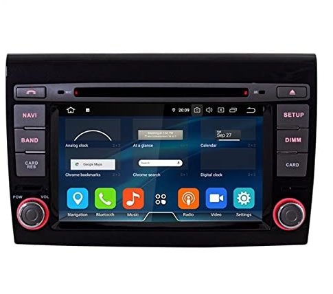 SFUOE Android 10.0 Auto Multimedia Player GPS Navigazione DVD CD. Autoradio stereo video 4G 64G. Stereo WI-FI Adatto for Fiat Bravo 2007-2010 (Color : WITH DSP)
