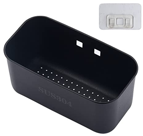 Sink Filter Tray, Filter Basket for Sinks, Stainless Steel 304 Multifunctional Kitchen Strainer, Sink Organiser, Filter Baskets, Colander Over The Spool For Dishes, Fruit, Vegetables (Black)