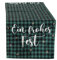 140x40cm Tischläufer - EIN Frohes Fest - Weihnachtsdeko dunkelgrün kariert Karo Schottland Tartan n052 Tischdeko Weihnachten Dekoration Tischschmuck Tischband