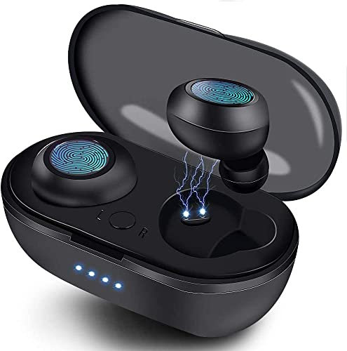 PyleHome Auricolari Bluetooth 5.0, Cuffie senza fili,Auricolari microfono integrato e custodia di ricarica, riduzione del rumore stereo 3D HD per Apple Airpods/Android/iPhone