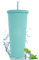 Joymaking Studded Tumbler with Straw and Lid, Double Walled Cold Cups, 24oz Studded Cup Plastic Cup Glitter Water Bottle Cups for Iced Coffee, Slush and Smoothies（Matte Mint Green）