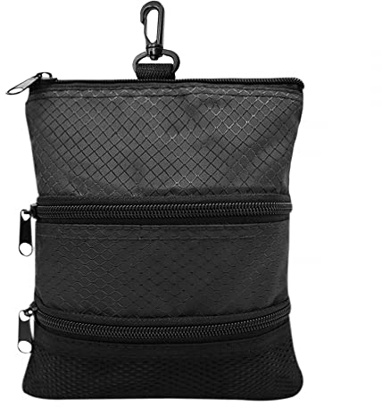 DONGKER Golfball Tasche, Golf Pouch Bag Ball Holder, Tragbares Golf Zubehör Tasche mit Mehreren Taschen und Reißverschluss zum Aufbewahren von Golfball und Zubehör