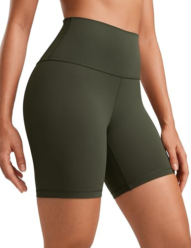 CRZ YOGA Butterluxe Biker Shorts 6 Olive Green 14
