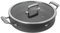 KUHN RIKON New Life Pro Non-Stick Serving Pan with Stainless Steel Handles and Glass Lid, 24 cm/3 L. Made in Switzerland from 100% Recycled Aluminium. Induction and Oven Safe