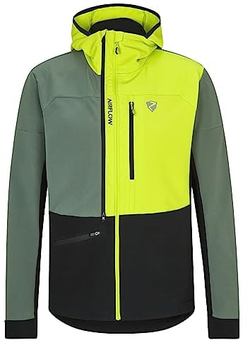 Ziener Herren NIKADO Hybrid-/Aktiv-Jacke | atmungsaktiv, winddicht, Ventilation, bitter lemon.green mud, 52