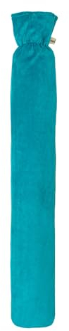 Premium Schlauch-Wärmflasche mit hochwertigem Supersoft Korean Fleece Bezug 77cm x13cm BS1970:2012 zertifiziert - TÜV Rheinland getestet (Dunkelgrün)