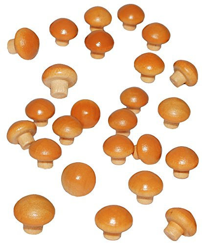 alles-meine.de GmbH 24 Stück: Pilze aus Holz - Miniatur/Maßstab 1:12 - für Puppenstube - Puppenhaus Puppenküche - Pilz - Set Küche Champignon - sammeln - Deko - Kochen - Waldfr..