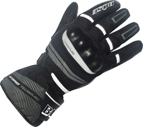 Büse Brandon wasserdichte Motorrad Handschuhe, schwarz/weiß, 8