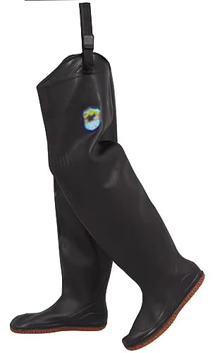Watstiefel wasserdichte PVC-Stiefel mit Wasserhosenträgern for Herren und Damen, for Outdoor-Angeln/Jagd/Baustellen (Color : Black, Size : 43 EU)