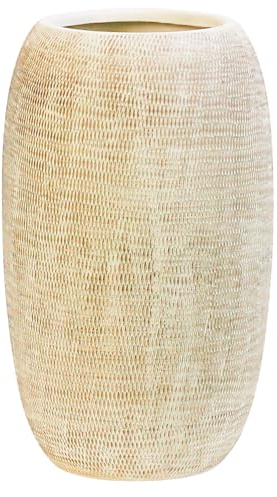 Athena Vase - Große Blumenvase - Aged Off White Keramikvasen Gemustert
