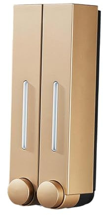 Distributeur de Savon Liquide Mural, Distributeur de Savon Manuel, Distributeur de Shampoing Et Gel Douche Doré élégant pour La Maison, Le Bureau, L'hôtel, Trois Têtes, Fixer sans Percer, Double tête