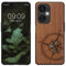 kwmobile Carcasa Compatible con OnePlus Nord CE 3 Lite 5G / Nord N30 5G Funda - Funda de Madera con Bumper antigolpes - Compás Vintage con nacár