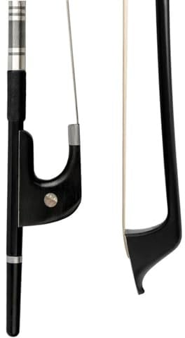 Professioneller Geigenbogen Aufrechter Kontrabassbogen, 1/4 Größe, Deutsches Natürliches Rosshaar, 70 Cm, Karbonfaserstab, Ebenholz, Warmer Ton, Kontrabassbogen