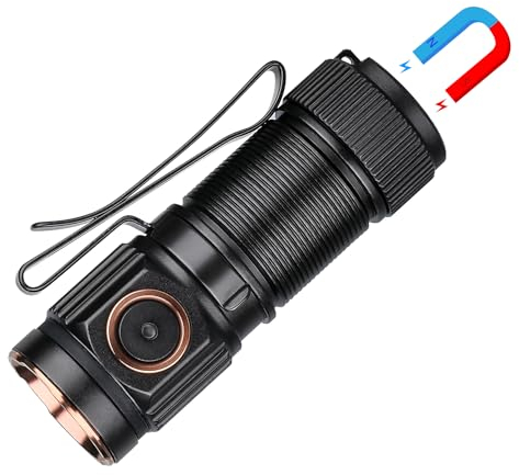 TrustFire MT10 Flashlights Rechargeable, 1000 Lumen Super Bright Tactical Flashlight, IP68 Waterproof 5 Light Modes Magnetic LED Flashlight 150 Meter Long-Range EDC Flashlight for Camping Emergency