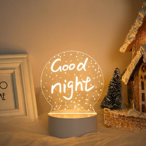 Message Board Lampe, 5 V, 1 A, Notiztafel mit Stift, kreatives LED-Nachtlicht, USB-Nachrichten-Memoboard für Zuhause, Dekoration (kreisförmig)