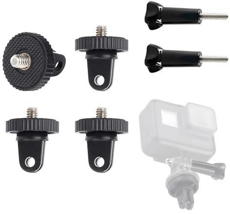 Higatful Camera Tripod Mount for Gopro Adapter Accessory, 4Pcs 1/4-20 Screw Conversion Adapter for GoPro Hero12, Insta360 ONE Ace Pro X3 X2 X RS R Go 3, DJI OSMO and Other Action Cameras