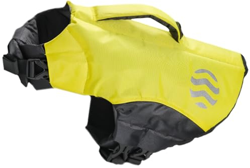 SOLBREEZE Water Dog Sicherheits-Schwimmweste, Hundeschwimmweste, Hund PFD (Gelb, L)