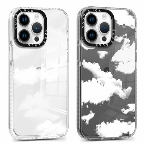 Xylota 2 Stück Handyhülle für iPhone 11 Pro 5,8 Hülle,Durchsichtig Case mit Aesthetic Muster Wolken, Ultra Dünn Silikon Weich TPU Bumper Stoßfeste Schutzhülle Transparent Mode Cover für iPhone 11 Pro