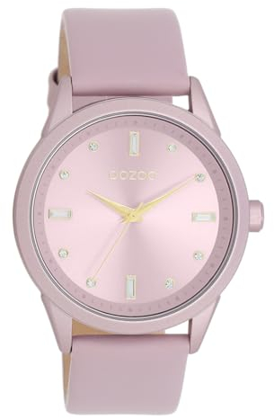 Oozoo - Timepieces Damen Uhr in Lilac (alu) | Armbanduhr Damen mit Lederarmband | Moderne Uhr für Frauen | Edle Analog Damenuhr in rund C11355 (40mm Gehäuse)