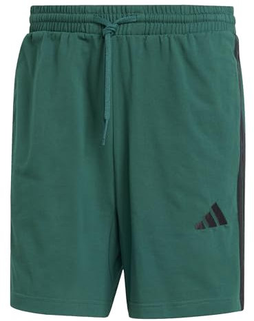 adidas Herren Essential Three Stripes Single Jersey Short 7IN, Collegiate Green/Black, M