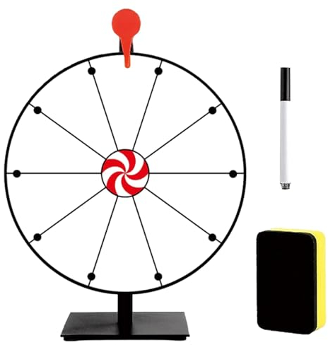 Glücksrad Zum Drehen | 30cm Glücksrad Spielzeug Farbe Rad Spiele | Lucky Wheel Für Lotteriespiele Und Wortspiele | 10 Slots Spinnrad-Spiel? Inkl. Radiergummi Und Markierstift
