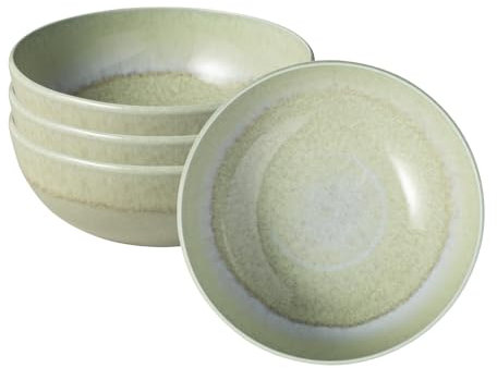 Villeroy & Boch like. by Perlemor Alga Bol 4er Set, 590 ml, Müslischalen mit Reaktivglasur, Premium Porzellan, Grün