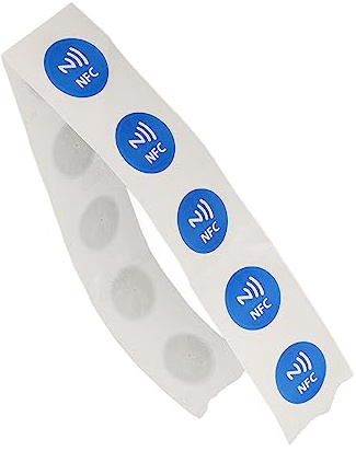 Risegun 30 Stück NFC Tag Sticker, 25mm NFC Tag Aufkleber, Selbstklebende Programmierbare NFC Tags mit 504 Byte Speicher für Alle NFC-fähigen Handys und Geräte