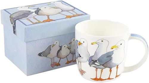 Emma Ball Seagull/Seabirds - Tazza in porcellana fine Bone China, 8,5 cm, 350 ml