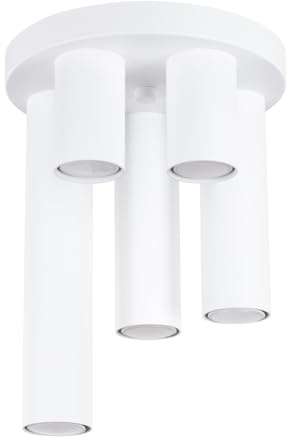 SOLLUX lighting Deckenlampe Deckenleuchte Deckenstrahler Stahl 5 Flammig 25 x 25 x 33 cm Weiß Lagos