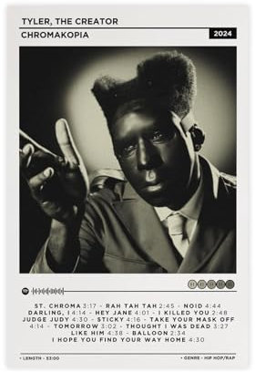 NTRECS Tyler Chromakopia Albumcover-Poster The Creator, 2 Leinwand-Poster, Schlafzimmer-Dekor, Sportlandschaft, Büro, Raumdekoration, Geschenk, ungerahmt, 20 x 30 cm