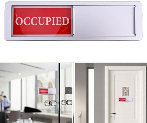 Schiebestatus-Schild für Badezimmer sorgen für Privatsphäre mit klarer Anzeige (schwarz)