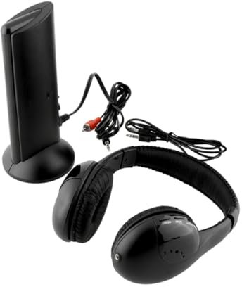 CAXUSD Cuffie Wireless 5 in 1 Con Microfono Emettitore E Radio Fm Ascolta Musica Chat Online