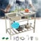 AutmDizyne Fregadero con Patas Acero Fregadero Exterior Jardin con Kit De Desagüe Fregadero Comercial De Acero Inoxidable 75x40xh75cm Fregadero con Grifo para Jardín Lavadero Hostelería