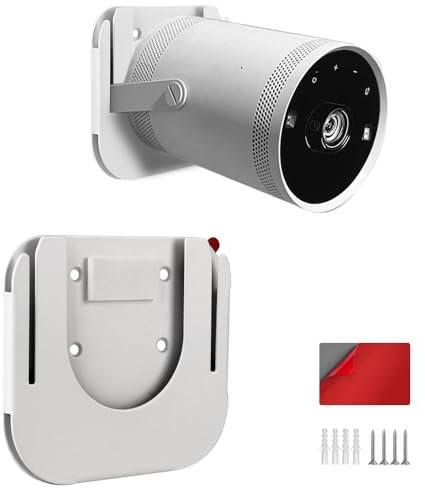 Chanvoo Drill Free Wall Mount Compatible with Samsung Freestyle Projector Ceiling Mount, Freestyle 2 Accessories Steel Wall Mount Shelf (White)