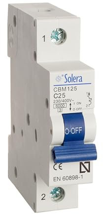 Solera® CBM125 Interruttore Magnetotermico, C25, 1P, 1M, 6kA, 25A • 12 unità