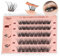 Higu clace Pre-glued-Eyelashes Volume Look, Self -Adhesive-Cluster Mix10-16mm, Pre Glued Cluster Lashes Natural, Reuseble No Glue Press On Lashes Easy to Use at Home (DH Volume)