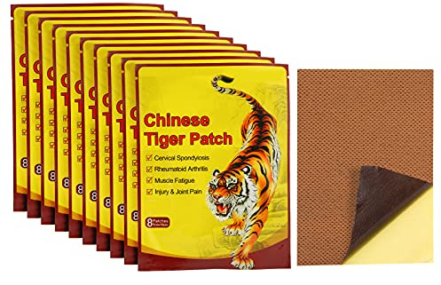 80 Pcs Körper Kräuterpflaster Tiger Schmerzlinderung Patch Schmerzlinderung für Schulter Wärmepflaster Schmerzpflaster für Lendenwirbelsäule