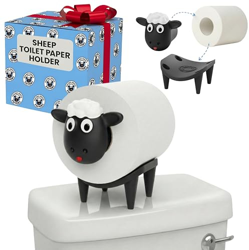 Sheep Toilet Paper Holder 1 Pack, Cute Animal Toilet Paper Organizer, Unique Farmhouse Bathroom Decor and Accessories, Modern Tissue Roll Storage, Funny Home Gift Set