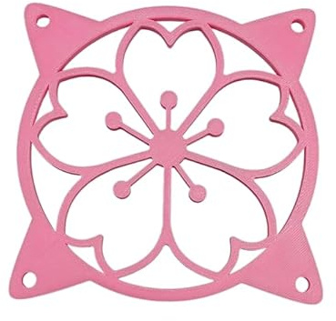 SplashNColor 120mm Sakura Fan Grill Decorative Cover, Super Cute Functional Cherry Blossom Cooling PC Fan Cover Protector for Computer Rig, Sakura PC Accessories Gaming CPU, Easy Installation (Pink)