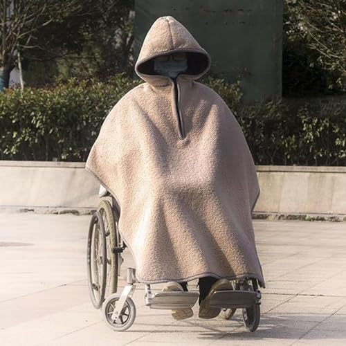 Rollstuhldecke Winter Verdicken Warme Abdeckung mit Kapuze Fleece Gefüttert Thermodecke für Bein und Ganzkörper Wärme