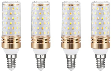ZFQ Tricolor E14 LED Lampen, 9W LED Maiskolben Birne E14, 900LM, 3-Farbwechsel Leuchtmittel, nicht dimmbar, AC 220-240V, für Kronleuchter Home Lighting Decor, 4 Stück