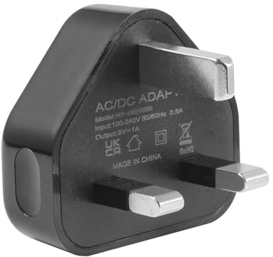 Security-01 USB Charger Plug, 5V 1A 5W AC to DC Power Supply Adapter, Compatible with IP camera, Tablets, MP3 players, E-Readers, Smartphones, Power tools and more, Black