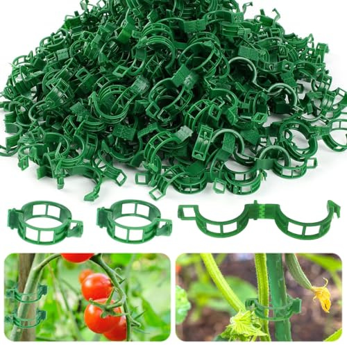 100 Stück Grüne Pflanzenclips,Pflanzenclips für Kletterpflanzen, Pflanzenklammern für Tomaten, Pflanzen Clips für Gurken, Kunststoff Pflan-Zen Klammern für Gemüse, Pflanzen, Rosen, Chili