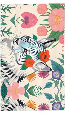 Süße weiße Tigerflagge. Vertikale 90 x 150 cm Outdoor-Flagge, lichtbeständiges Polyester mit Ösen, für Garten, Balkon
