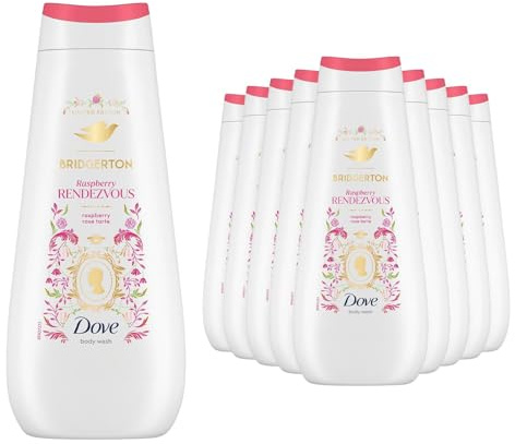 Dove Limited Edition Bridgerton Body Wash 400ml, 12 Pack - Raspberry Rendezvous Shower Gel for Instant Soft Skin, 1/4 Moisturising Cream & Sulfate-Free Formula