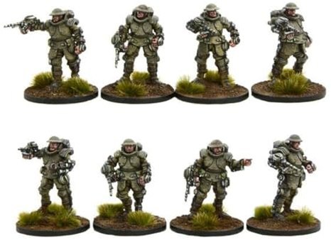 British Armoured Infantry Section - British Commonwealth Miniatures for Konflikt 47 Highly Detailed 28mm Scale Miniatures by Warlord Games