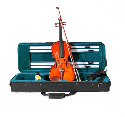 Violino ffalstaff ® 4/4 Accademy con Top in Massello, Parti in Palissandro, Arco Superior, colofonia Rosin e Custodia Rettangolare e Accessori
