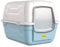 Cat Centre Cat Blue Hooded Litter Tray Box Large Enclosed Loo Indoor Puppy Kitty Toilet